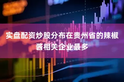 实盘配资炒股分布在贵州省的辣椒酱相关企业最多
