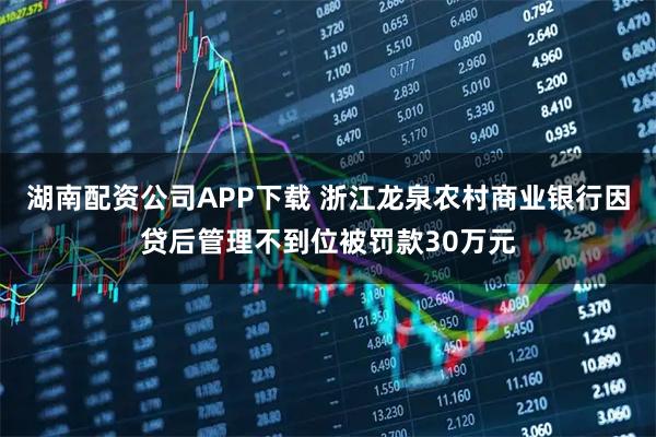 湖南配资公司APP下载 浙江龙泉农村商业银行因贷后管理不到位被罚款30万元