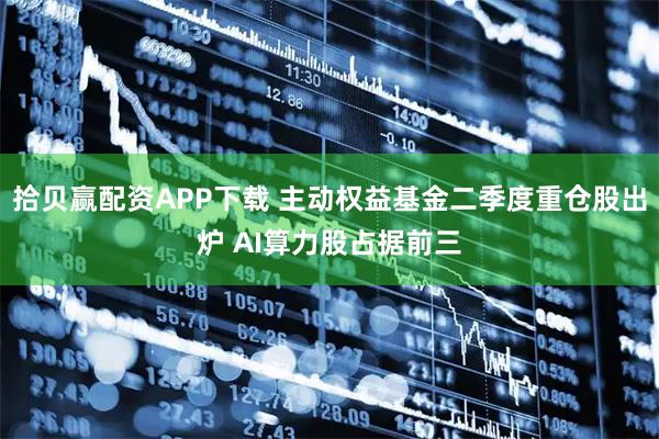 拾贝赢配资APP下载 主动权益基金二季度重仓股出炉 AI算力股占据前三